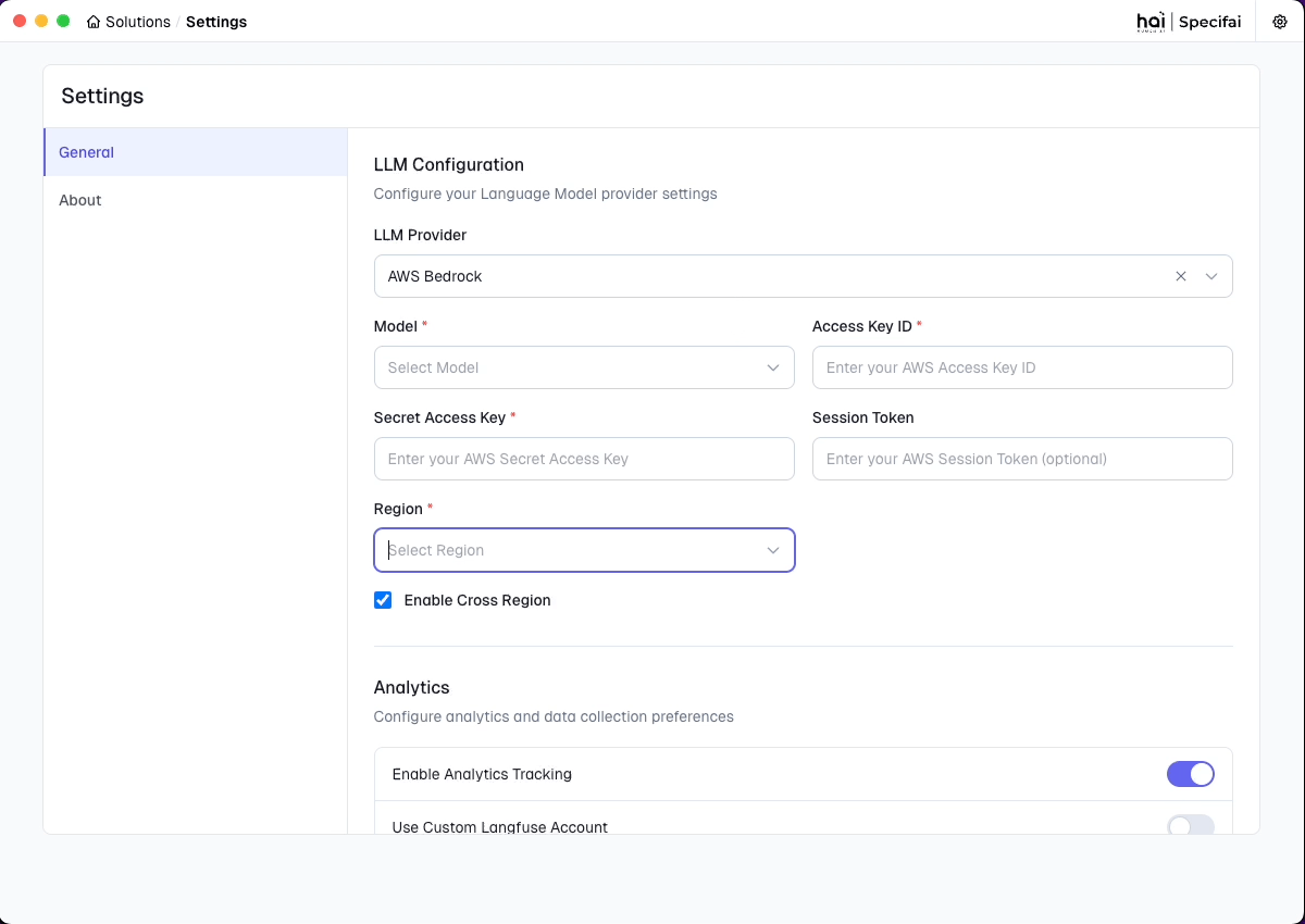 Settings Screen