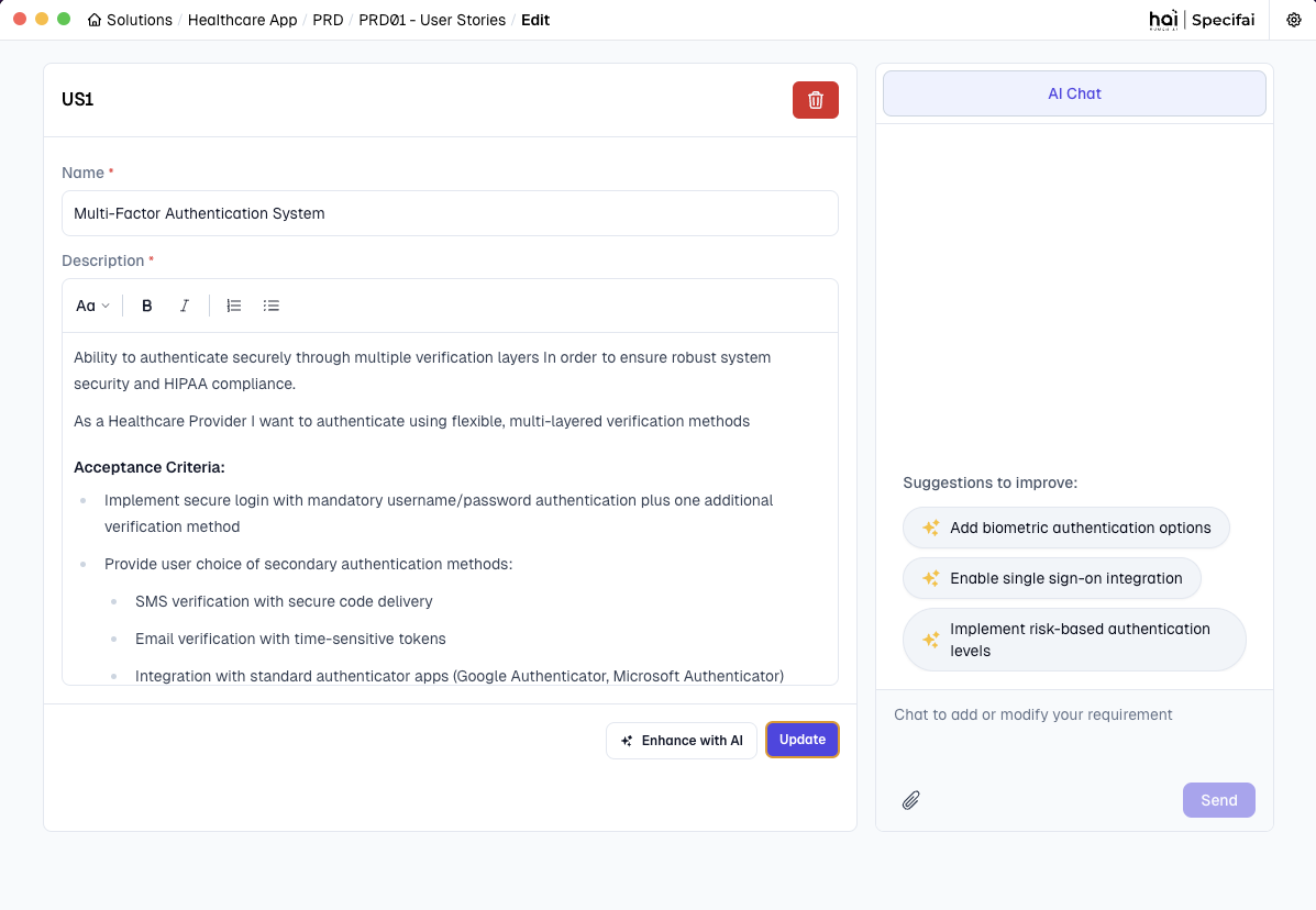 User Story Details