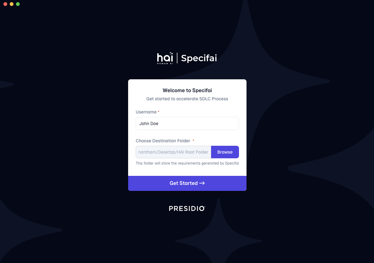 Welcome Screen
